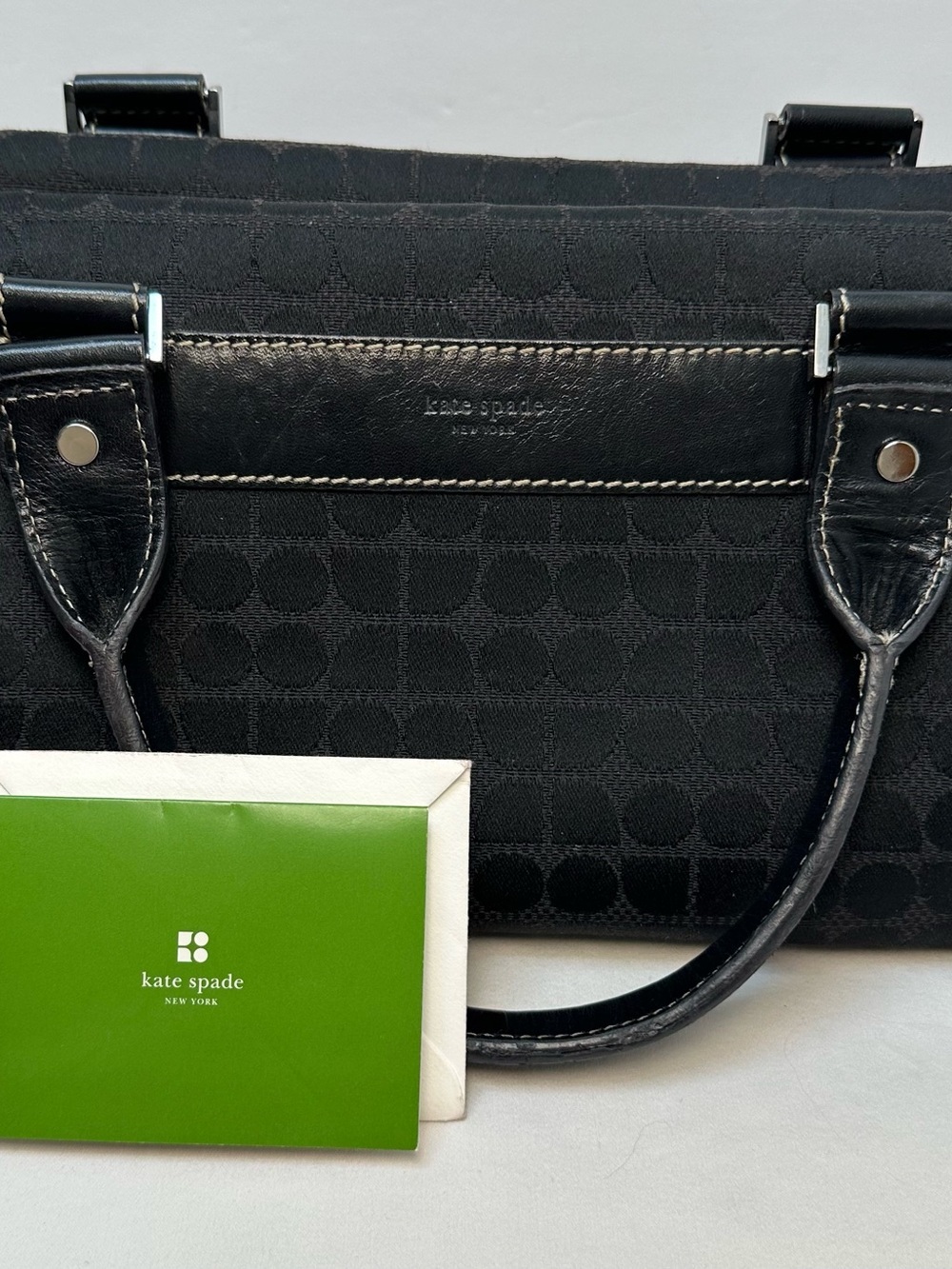 kate spade Black Shoulder Bag with Subtle Jacquard Pattern